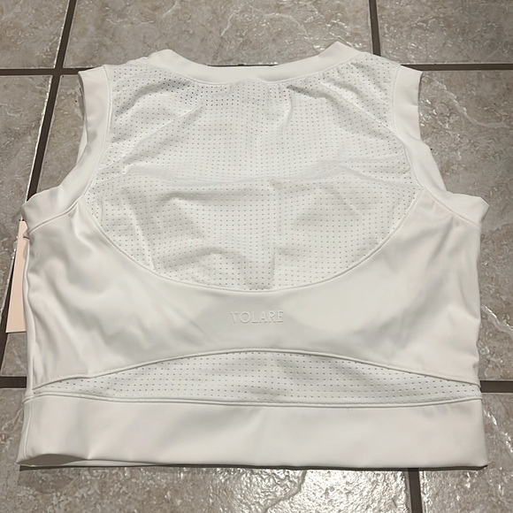 Volare White Never Miss Mesh Cropped Athletic Tank NWT - Picture 8 of 12